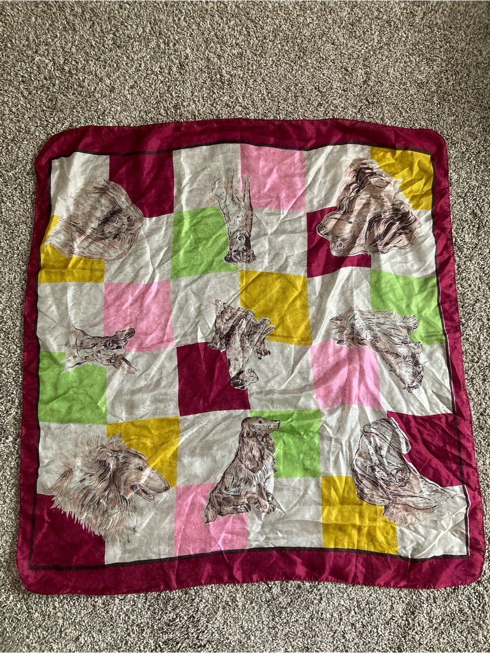 Adorable dog silk scarf/bandana